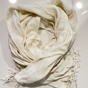 White Pashmina Like Scarf